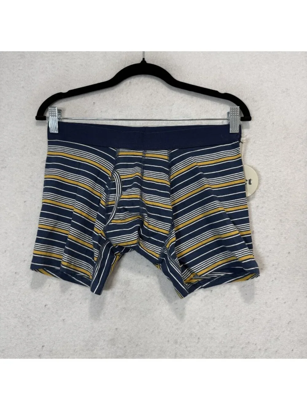 Pact Boxer Briefs Mens Medium Blue Striped Organic Cotton Stretch Underwear
